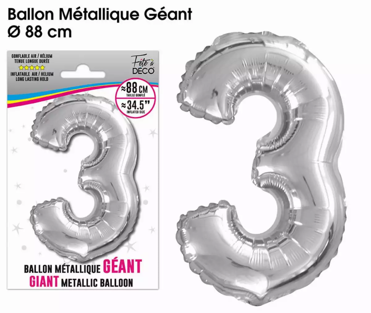 Ballon Métallique Chiffre Géant