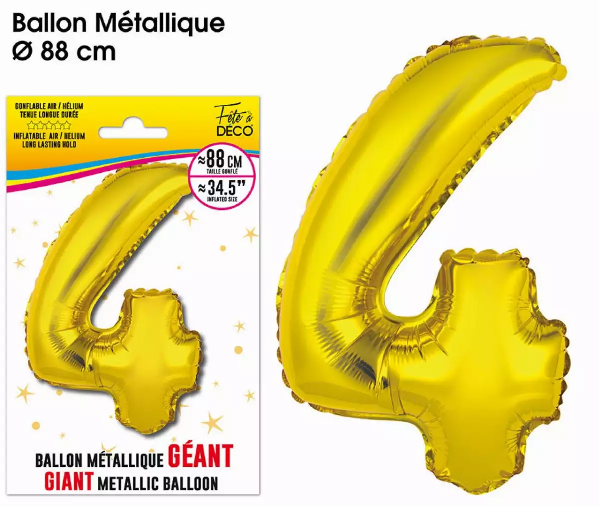 Ballon Métallique Chiffre Géant