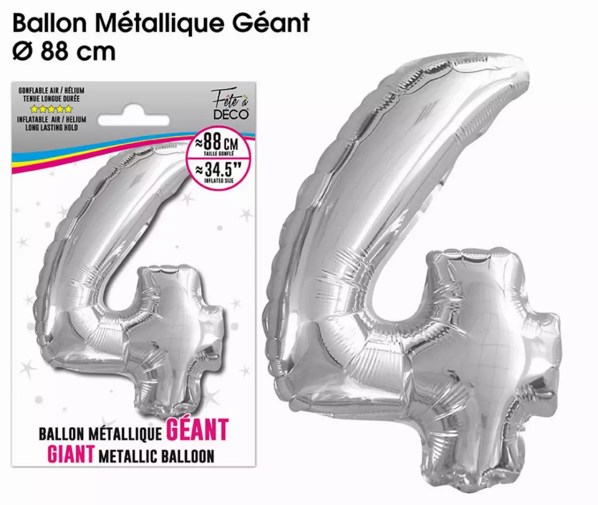 Ballon Métallique Chiffre Géant