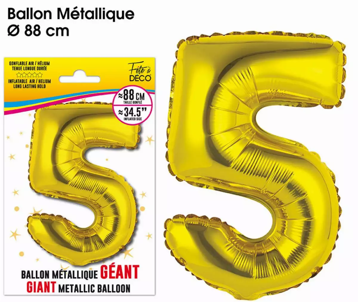 Ballon Métallique Chiffre Géant