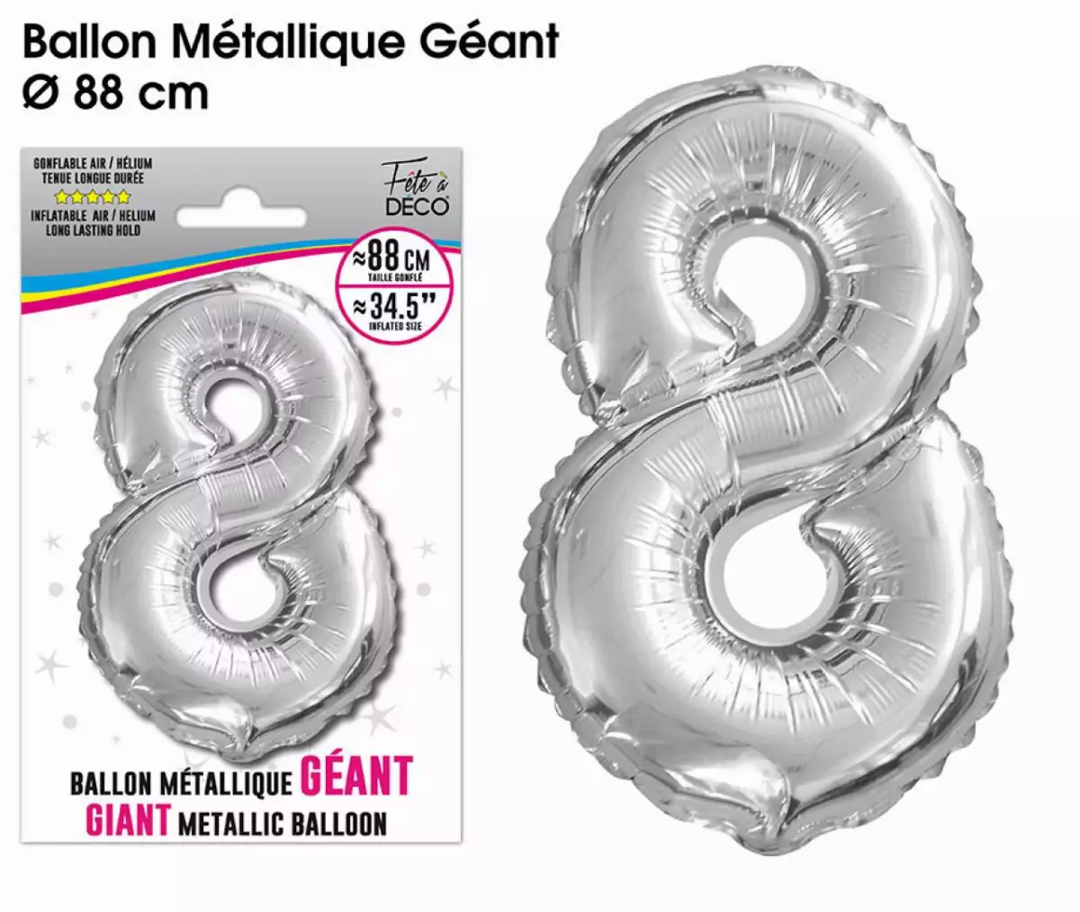 Ballon Métallique Chiffre Géant